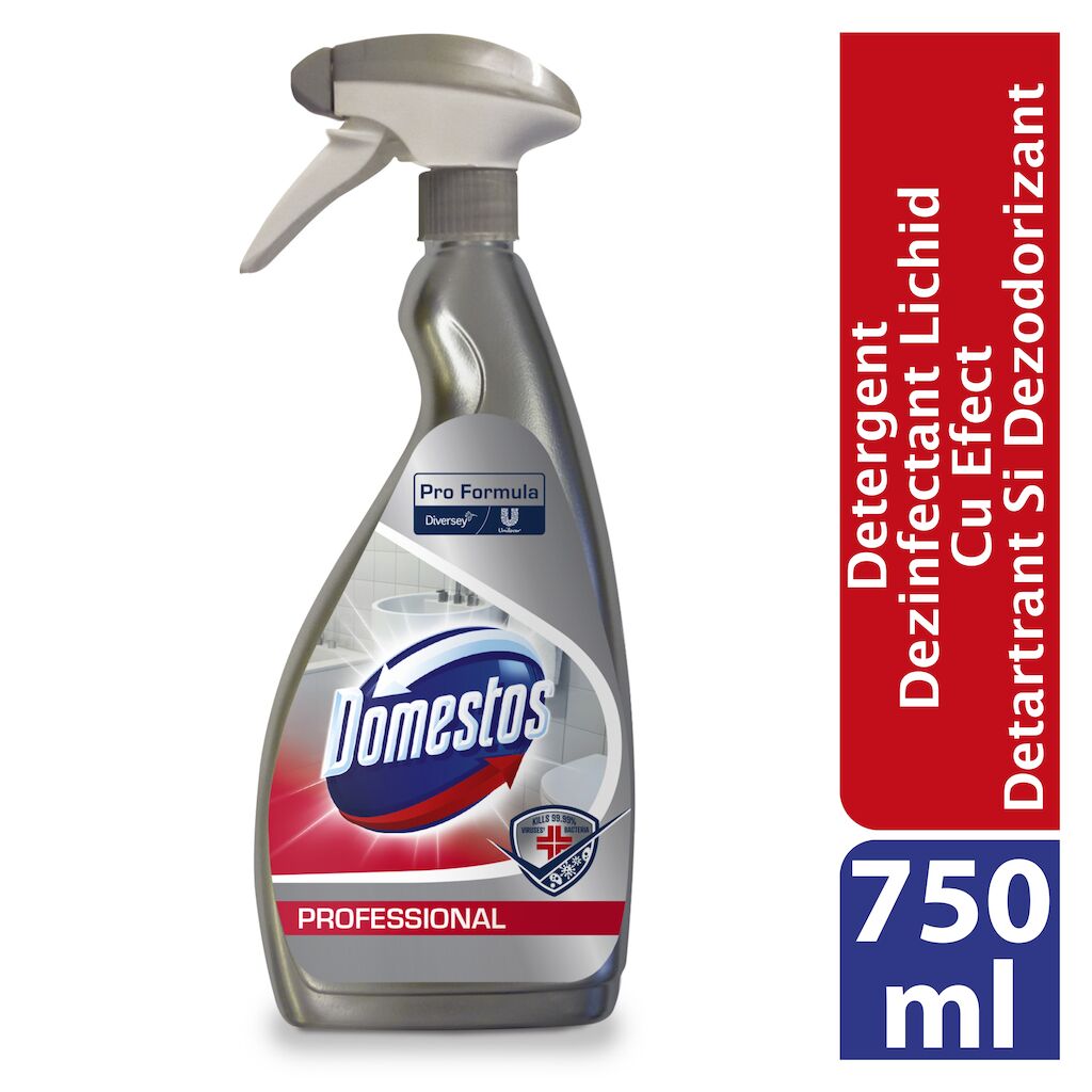 Domestos Professional TASKI Sani 4 in 1 Plus Spray 6x0.75L - Detergent dezinfectant lichid cu efect detartrant și dezodorizant pentru grupuri sanitare